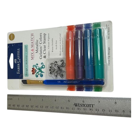 Faber-Castell Mix & Match Metallic Gelatos Colors & Clear Stamp Set - Picture 3 of 5